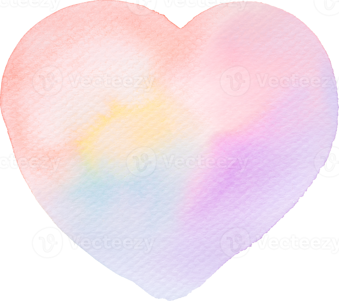 Heart shape Watercolor brush paint for love wedding or valentines day png