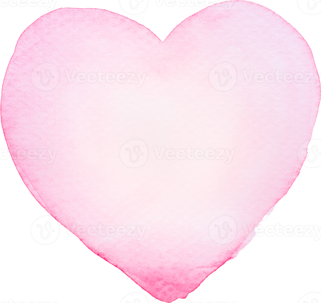 Heart shape Watercolor brush paint for love wedding or valentines day png