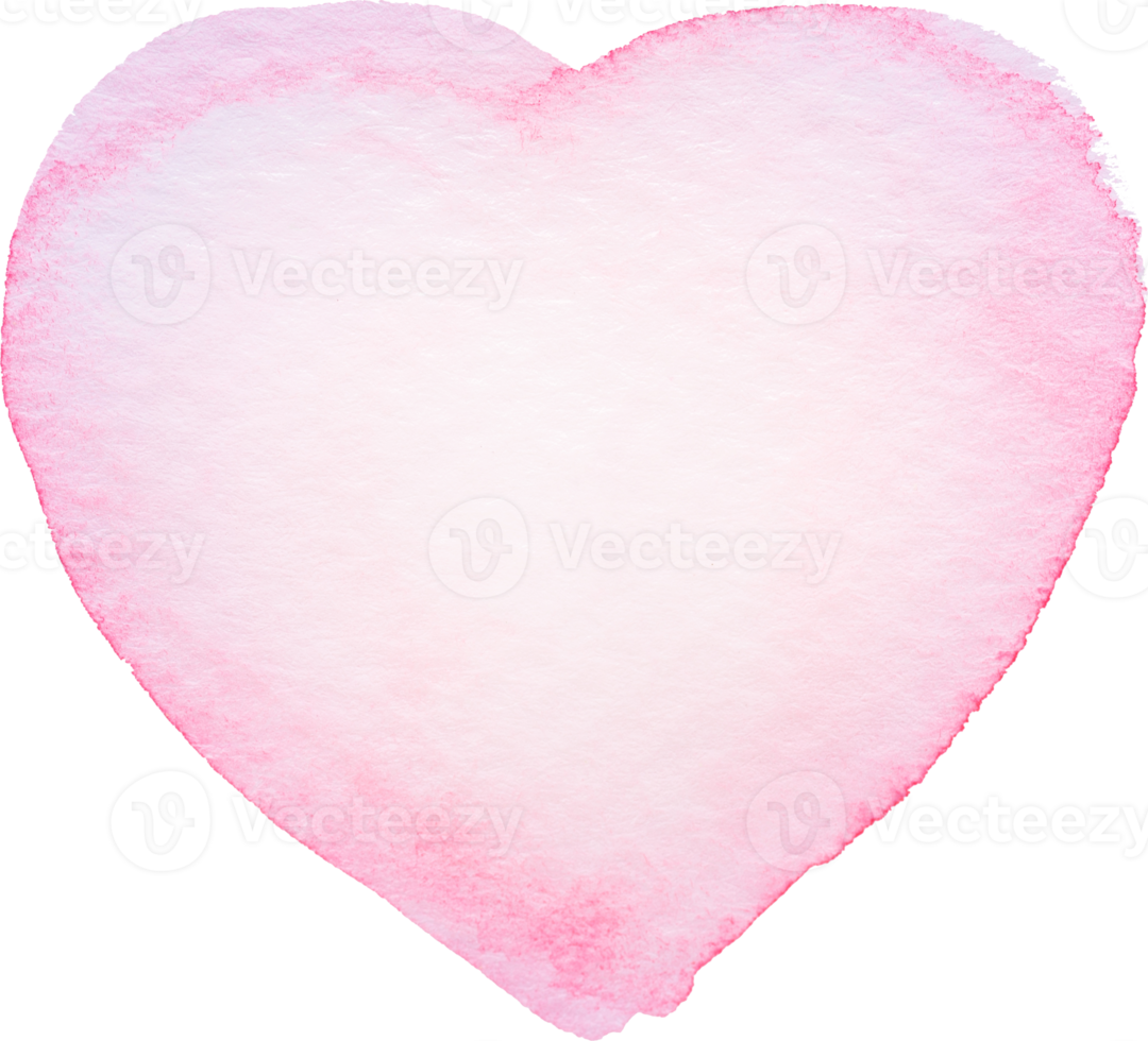 Heart shape Watercolor brush paint for love wedding or valentines day png