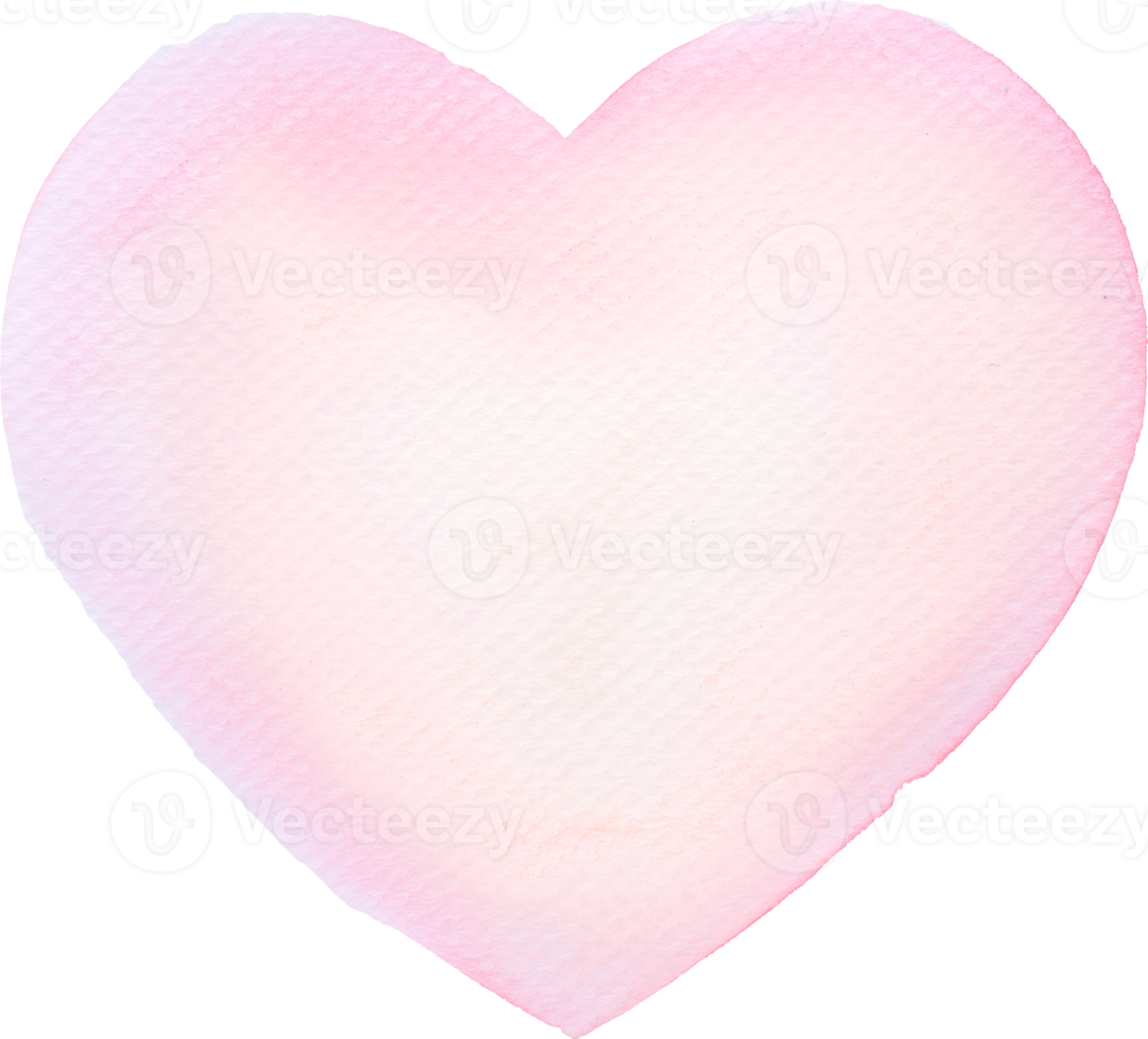 Heart shape Watercolor brush paint for love wedding or valentines day png