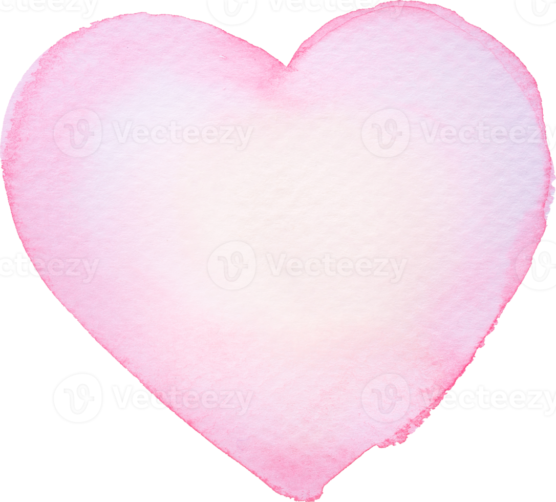 Heart shape Watercolor brush paint for love wedding or valentines day png