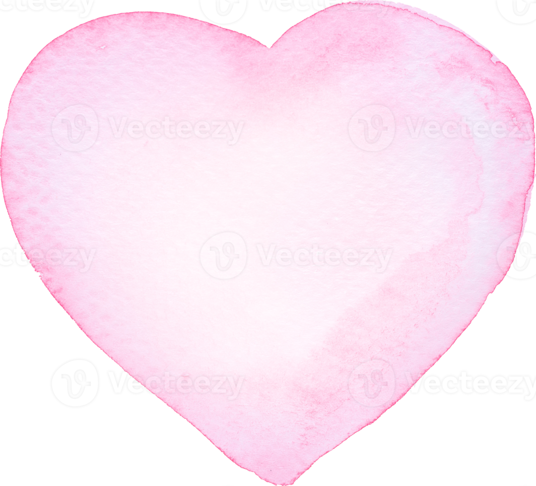 Heart shape Watercolor brush paint for love wedding or valentines day png