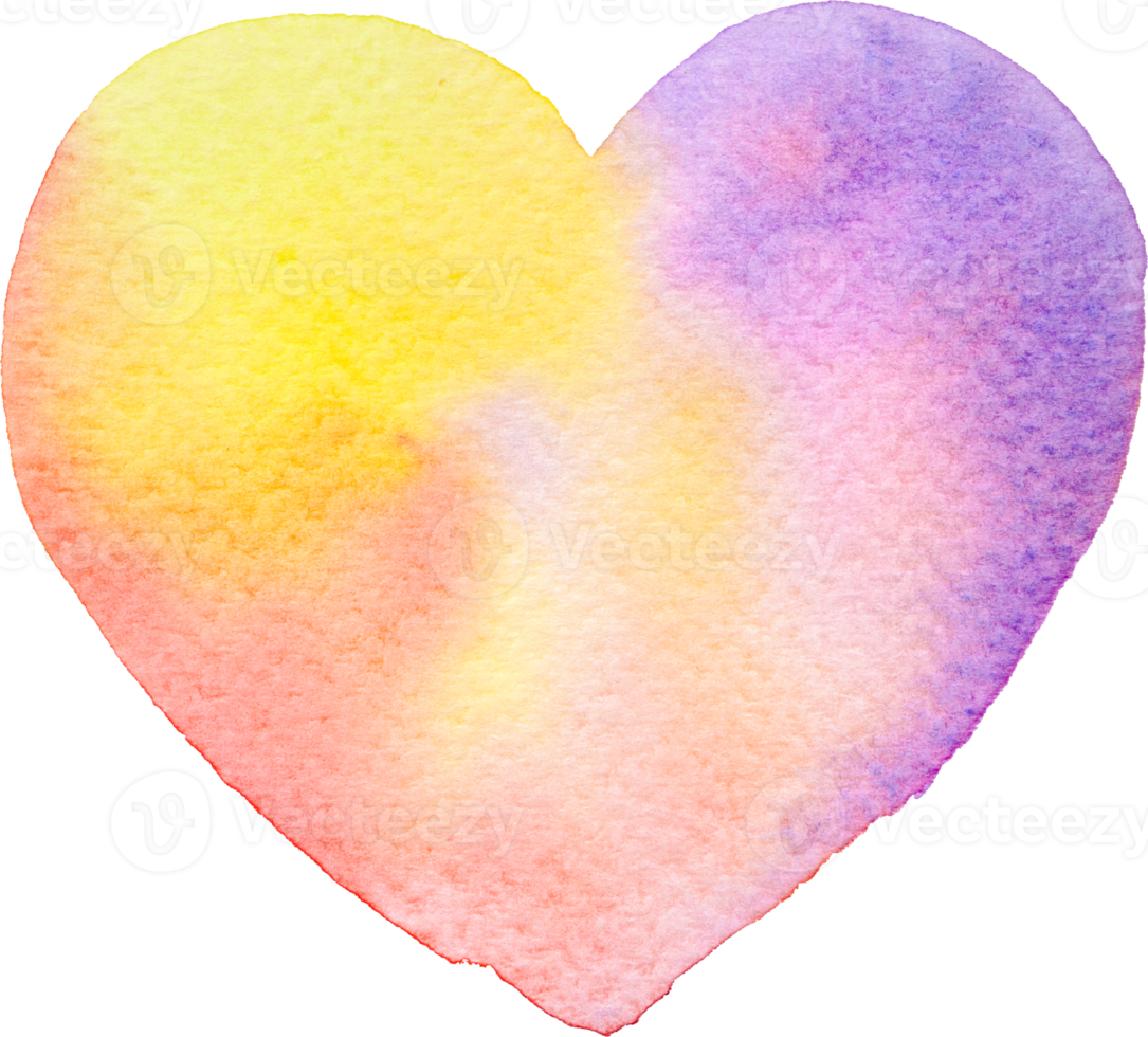 Heart shape Watercolor brush paint for love wedding or valentines day png