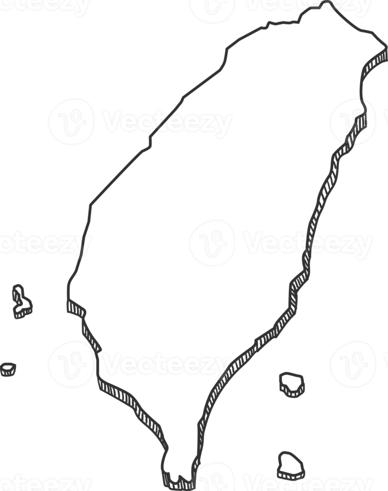 Hand Drawn of Taiwan 3D Map png