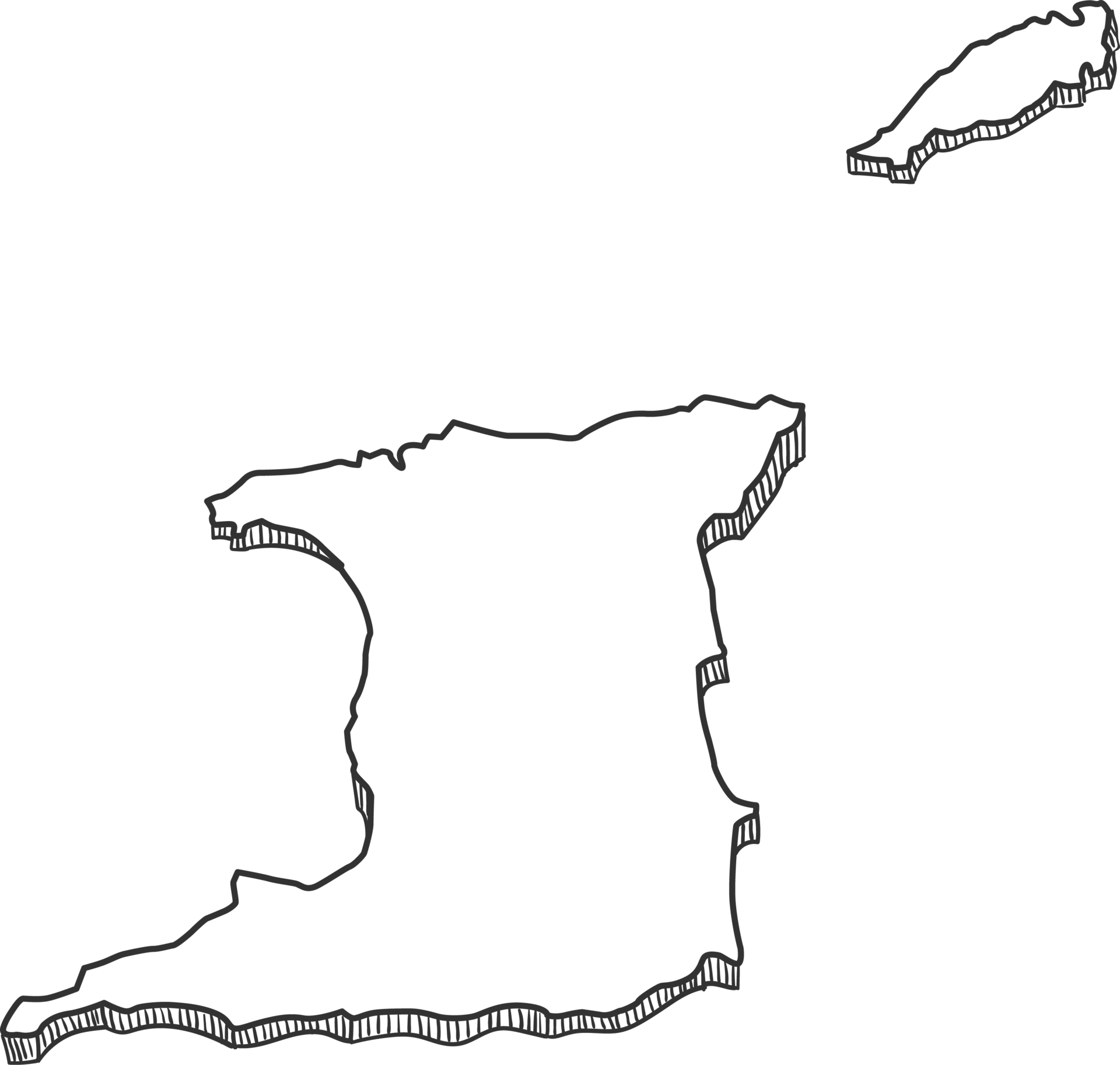 Dibujado A Mano De Trinidad Y Tobago Mapa 3d 12987012 PNG Hand Drawn Of Trinidad And Tobago 3d Map Png 
