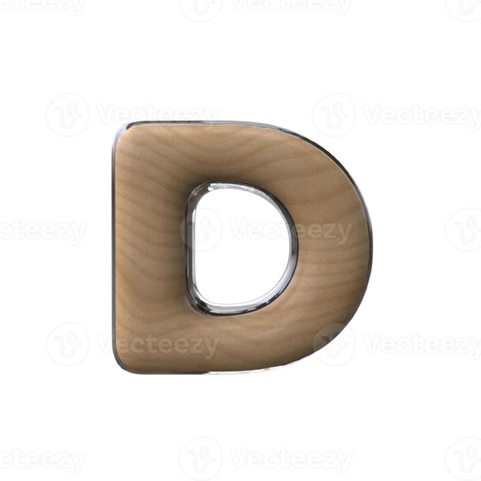 Free 3D letter D wooden style 12987031 PNG with Transparent Background