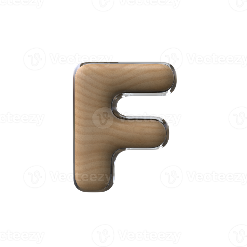 Free 3D letter F wooden style 12987037 PNG with Transparent Background