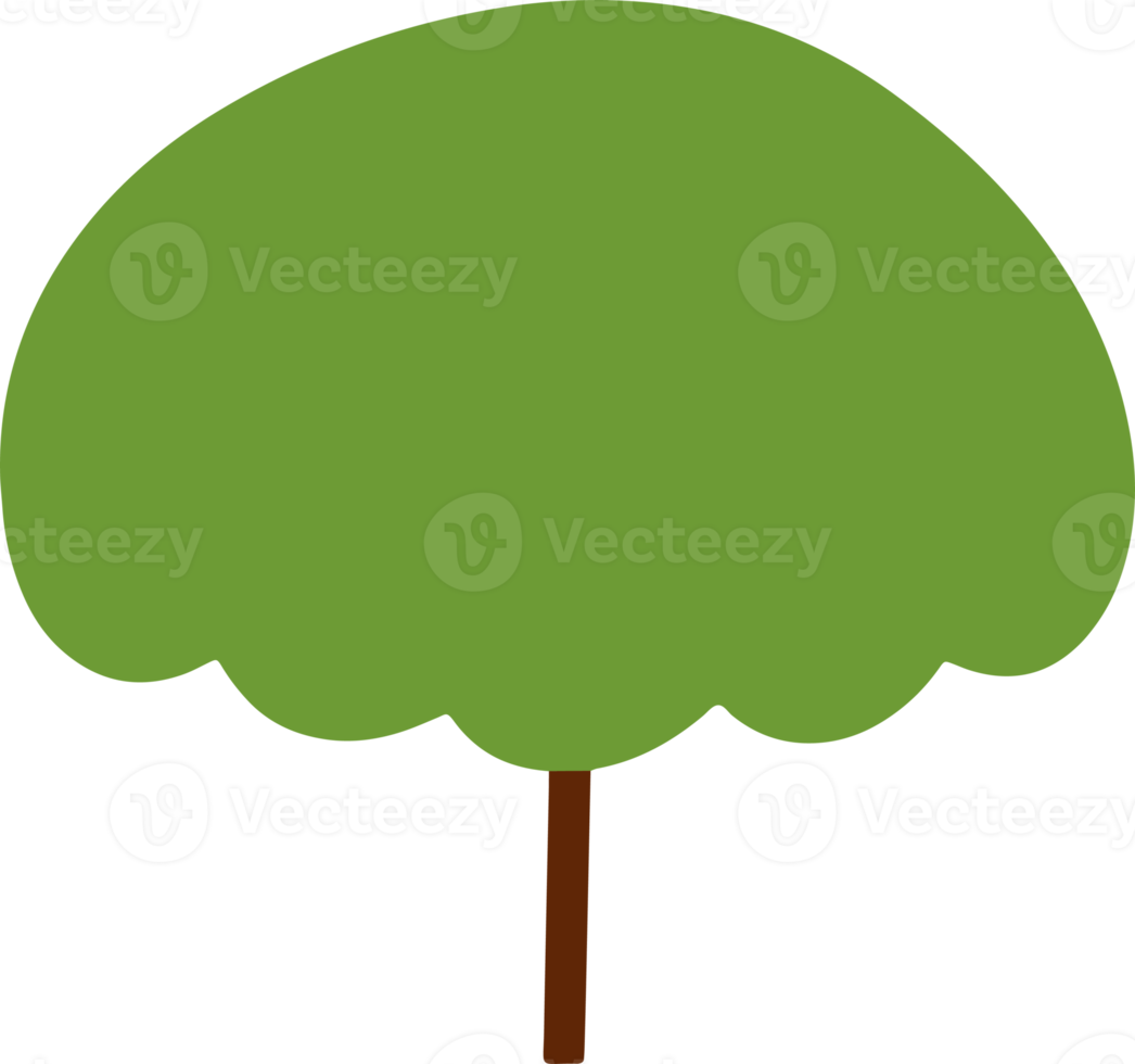 Cute tree illustration. simple tree flat design png