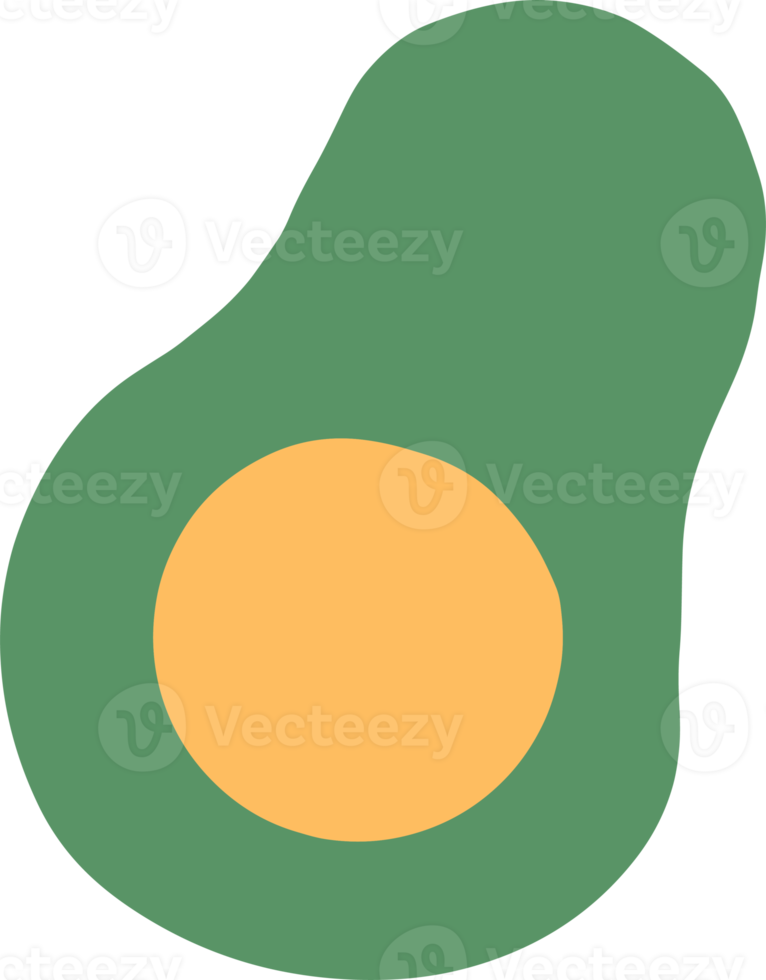 avokado frukt illustration i söt och enkel för design element png