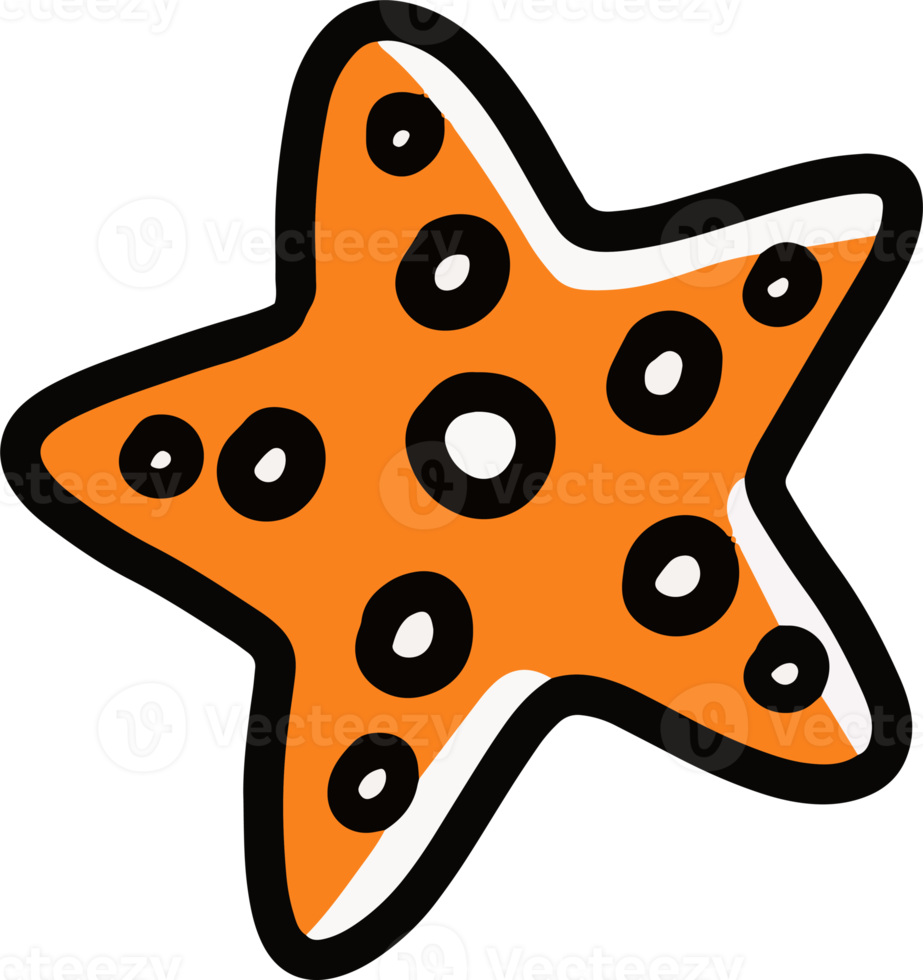 ilustración de estrella de mar para el diseño de tema de vacaciones de verano png