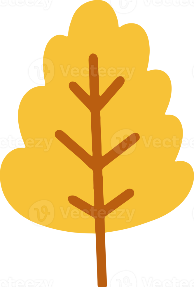 Cute tree illustration. simple tree flat design png