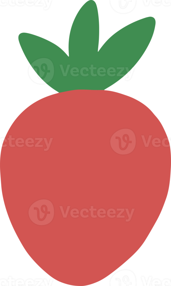 strawberries fruit illustration in cute and simple for design element png