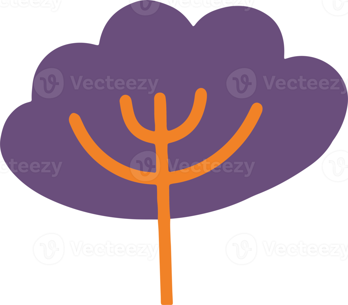 Cute tree illustration. simple tree flat design png