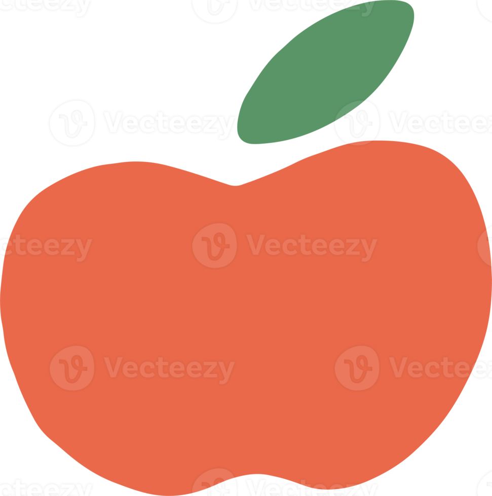 illustration de pomme dans un élément de conception mignon et simple png