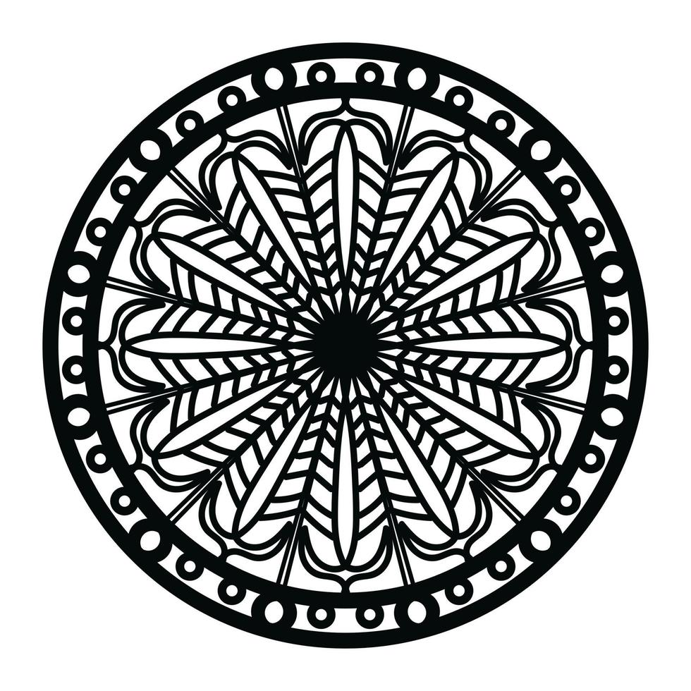 mandala negro, fondo de diseño de mandala ornamental de lujo, diseño de mandala, diseño de papel tapiz de arte de libro de colores de patrón de mandala, patrón de mosaico, tarjeta de saludo, mandala en blanco y negro vector