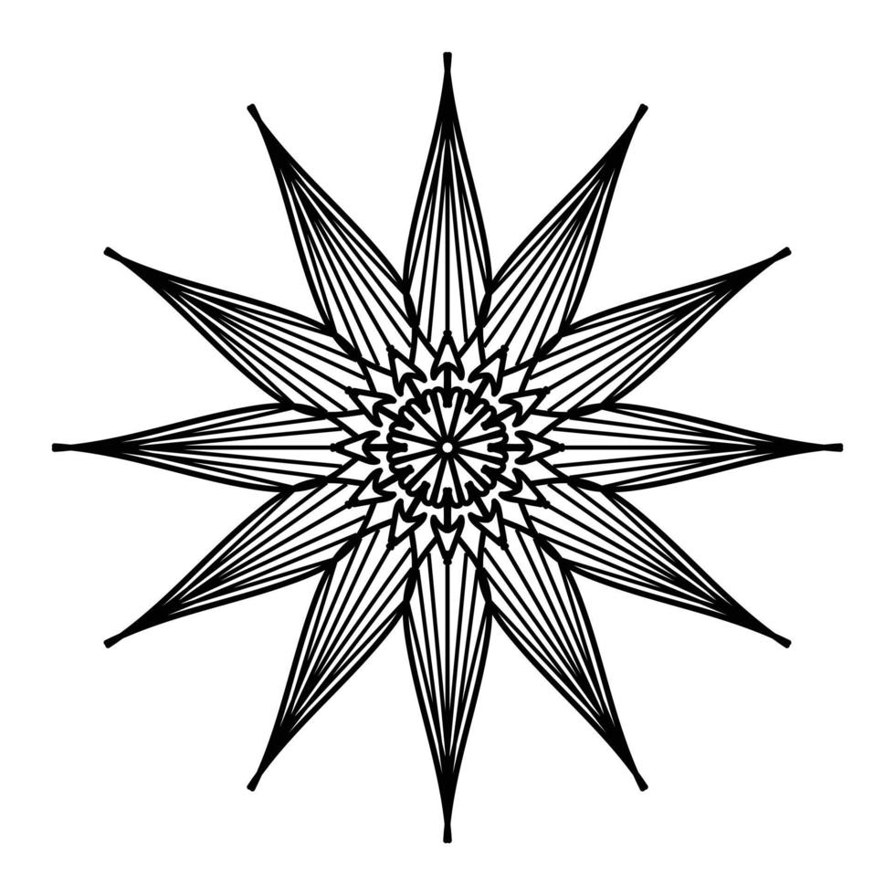 mandala negro, fondo de diseño de mandala ornamental de lujo, diseño de mandala, diseño de papel tapiz de arte de libro de colores de patrón de mandala, patrón de mosaico, tarjeta de saludo, mandala en blanco y negro vector