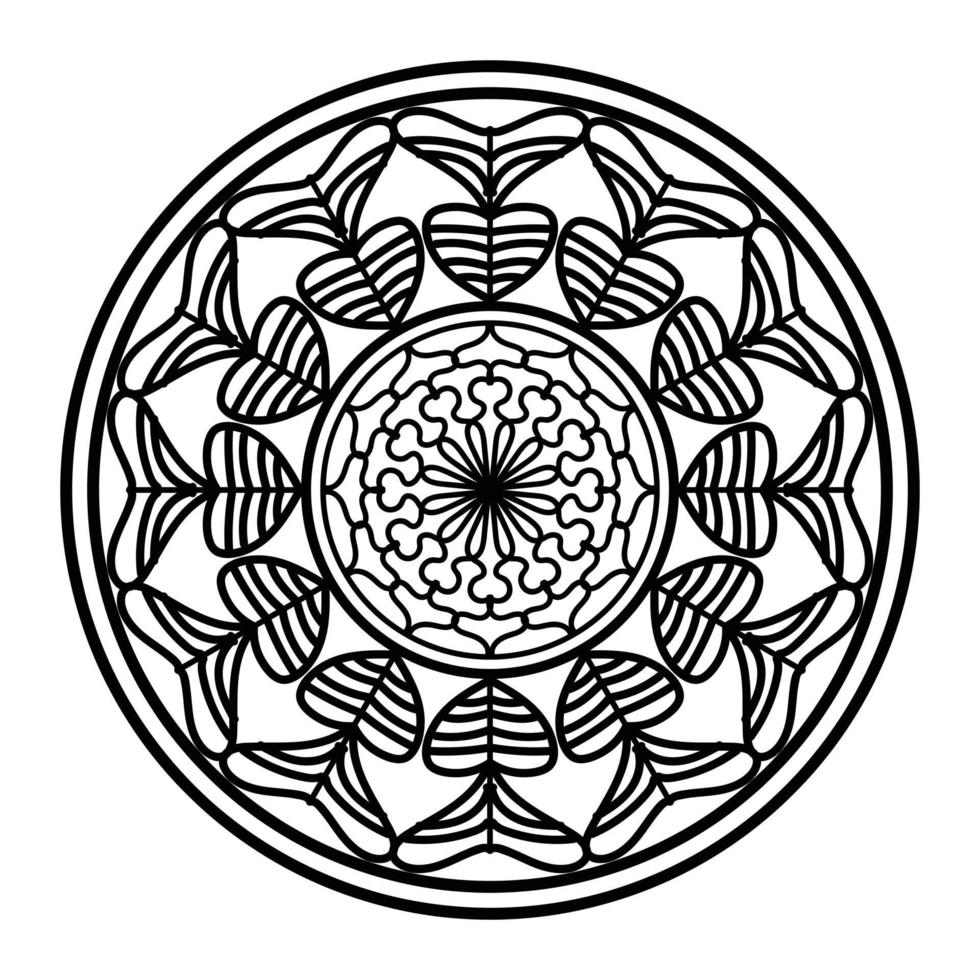 mandala negro, fondo de diseño de mandala ornamental de lujo, diseño de mandala, diseño de papel tapiz de arte de libro de colores de patrón de mandala, patrón de mosaico, tarjeta de saludo, mandala en blanco y negro vector