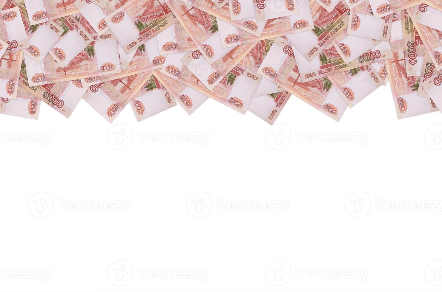 Russian 5000 rubles banknote closeup macro bill pattern photo