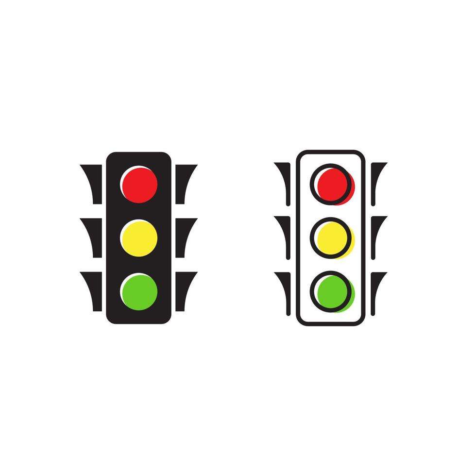 Ilustración de diseño de icono de vector de semáforo