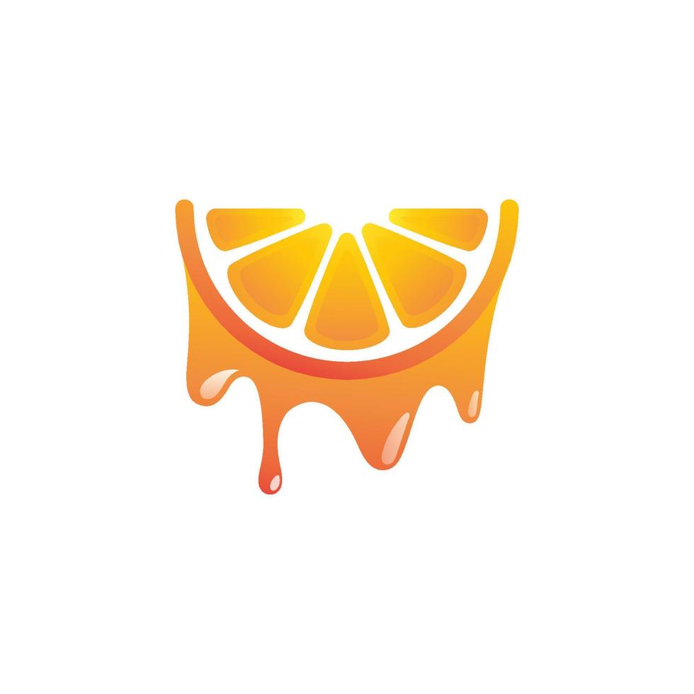 Ilustración de icono de vector de diseño de logotipo naranja