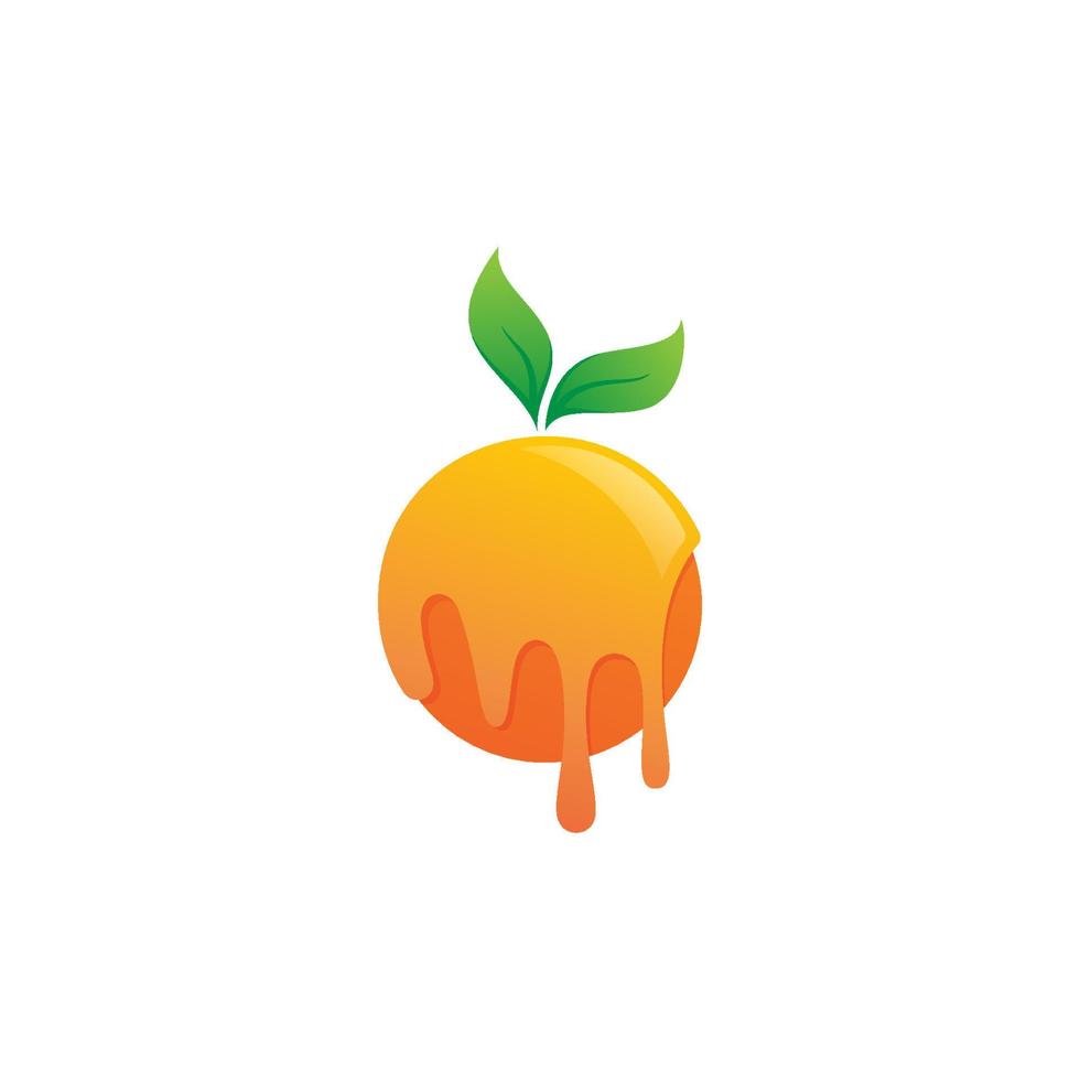 Ilustración de icono de vector de diseño de logotipo naranja