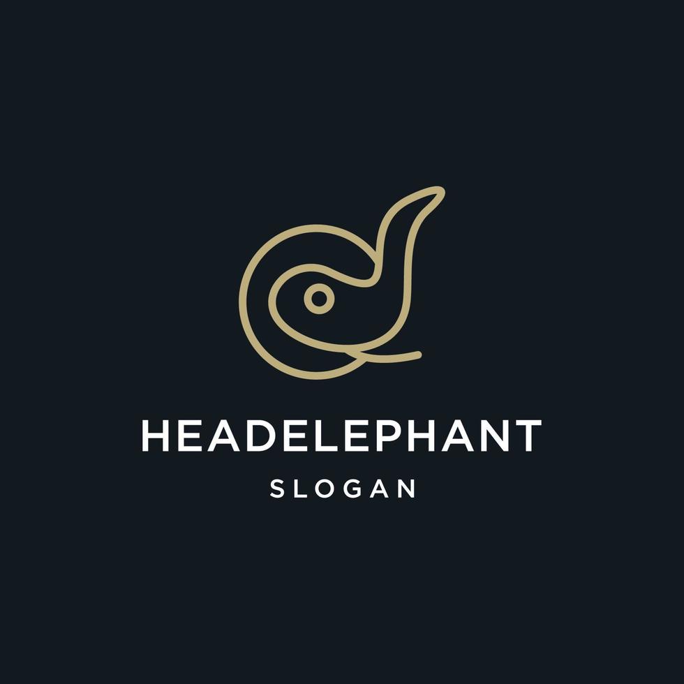 head elephant abstract logo icon vector design template