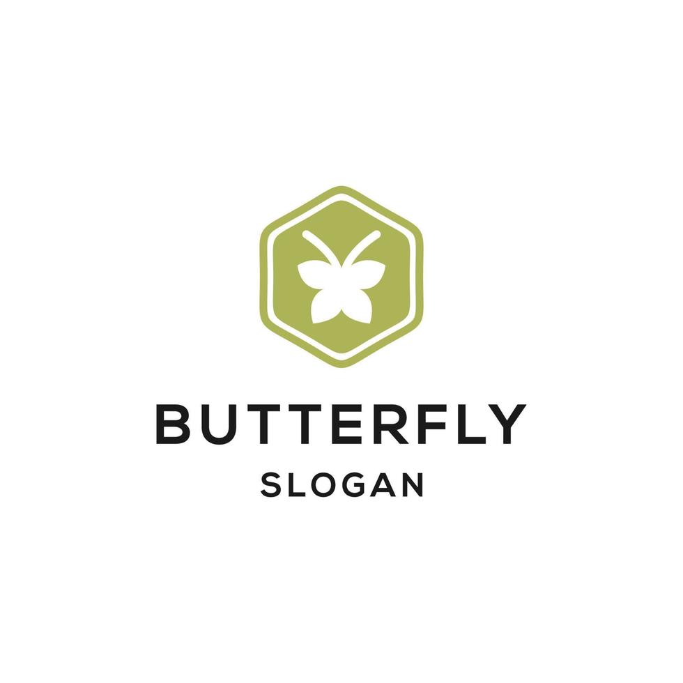 plantilla de diseño plano de icono de logotipo de mariposa vector