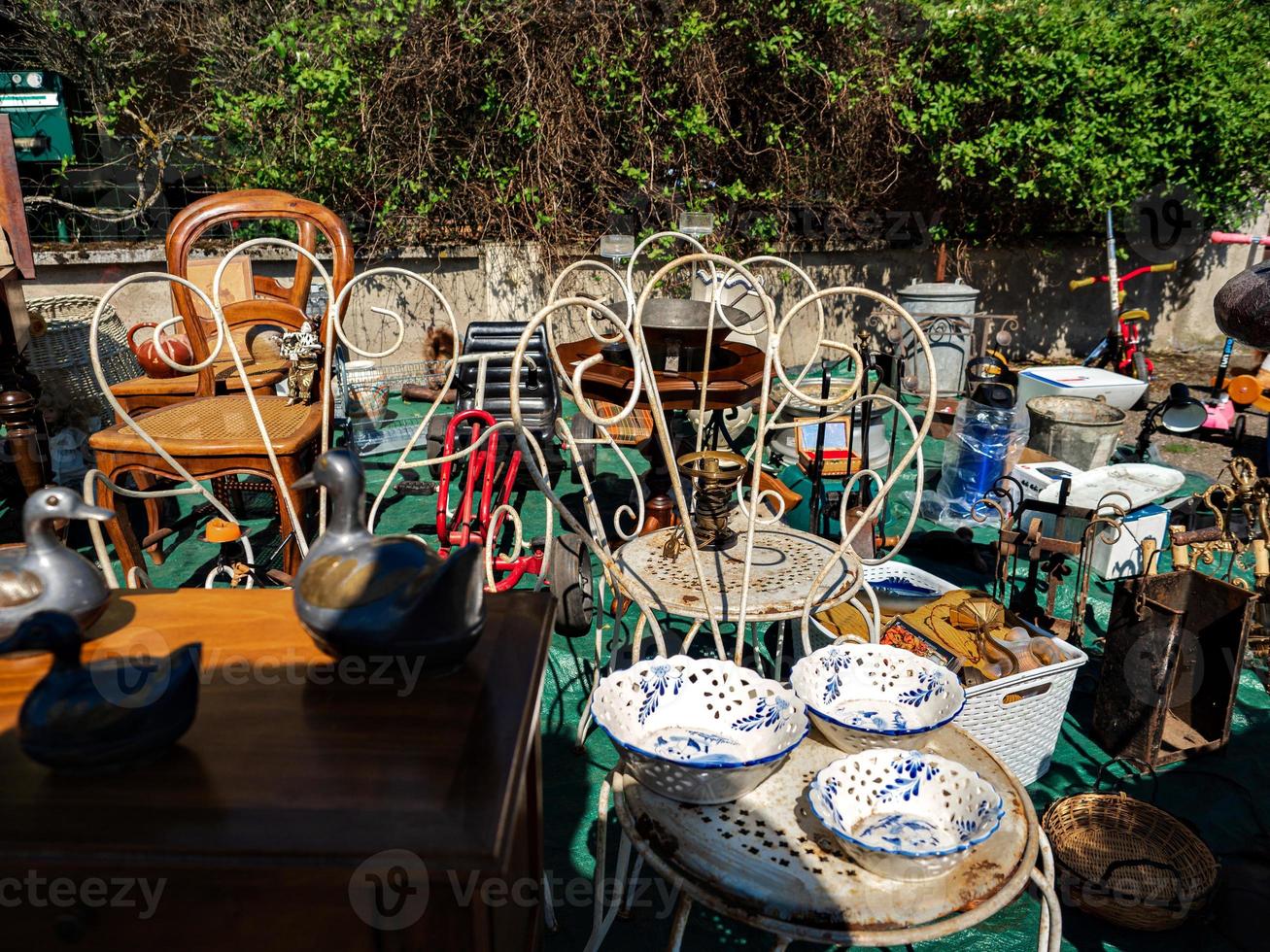 Amazing old stuff at a flea market  in Alsace photo