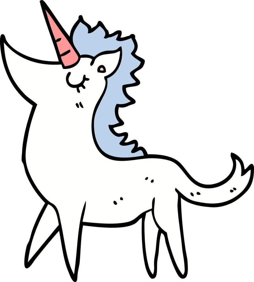 doodle character cartoon unicorn vector