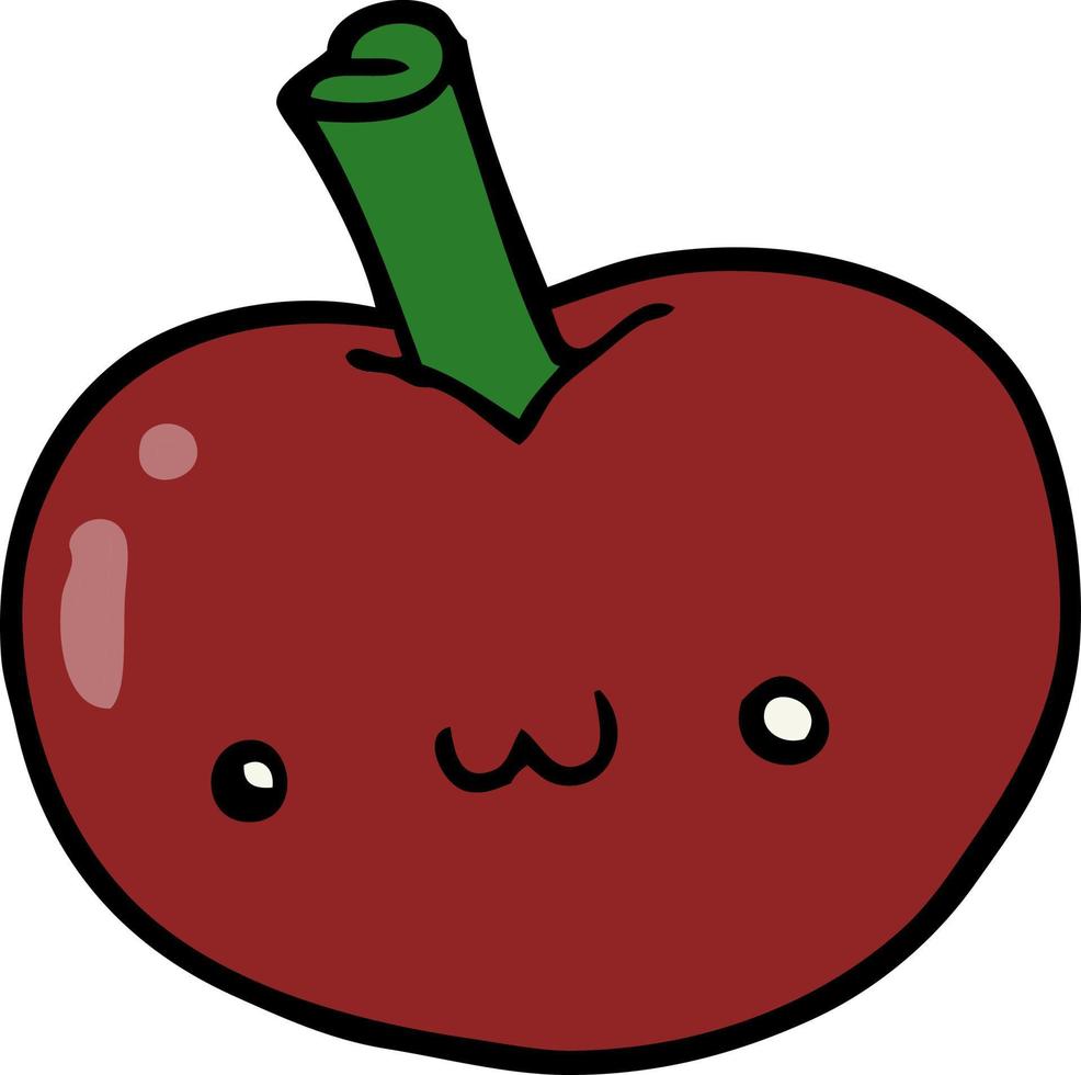 doodle character cartoon apple vector