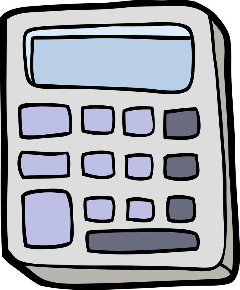 doodle cartoon calculator vector