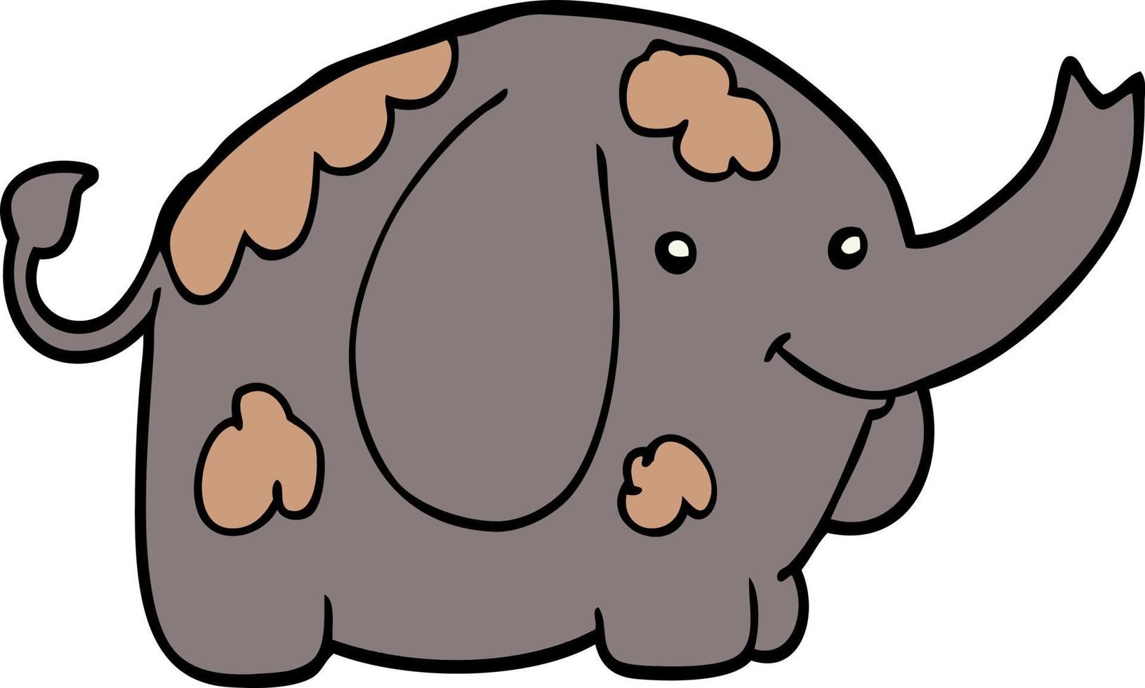 elefante de dibujos animados de carácter garabato vector