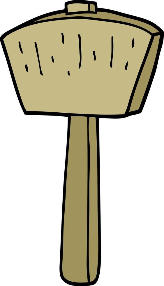 doodle cartoon mallet vector