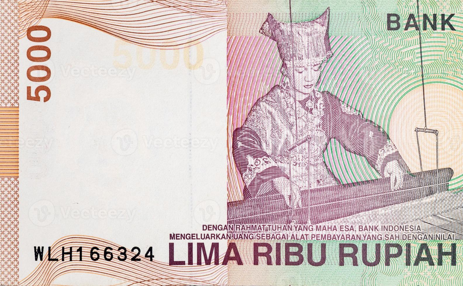 retrato de mujer en indonesia billete de 1000 rupias, antigua moneda de indonesia foto