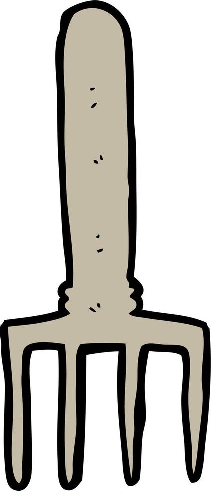 doodle cartoon fork vector