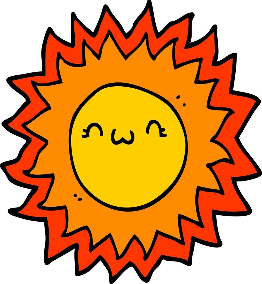 doodle character cartoon sun vector