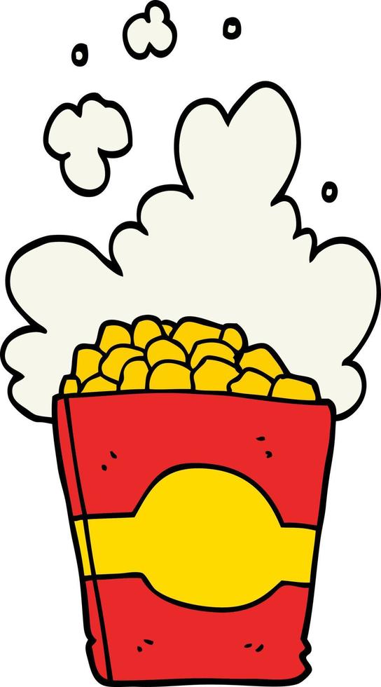 doodle cartoon popcorn vector