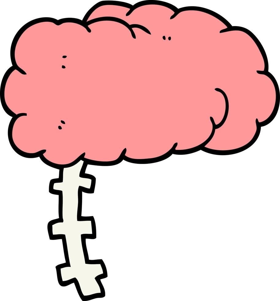 doodle cartoon brain vector