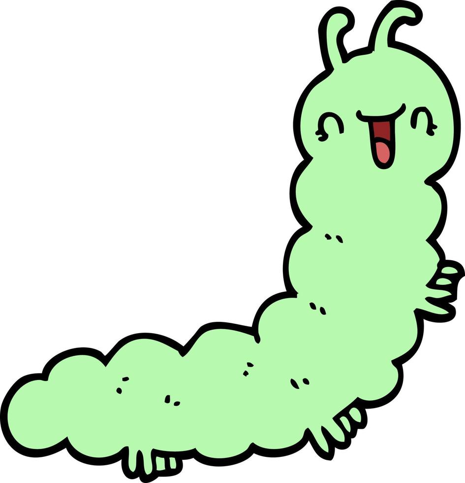 doodle character cartoon caterpillar vector