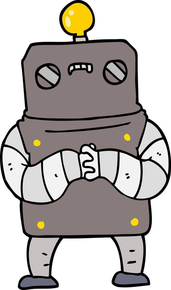 doodle character cartoon robot vector