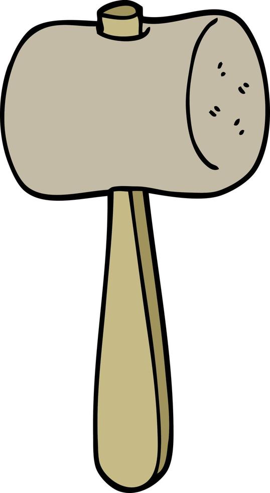 doodle cartoon mallet vector