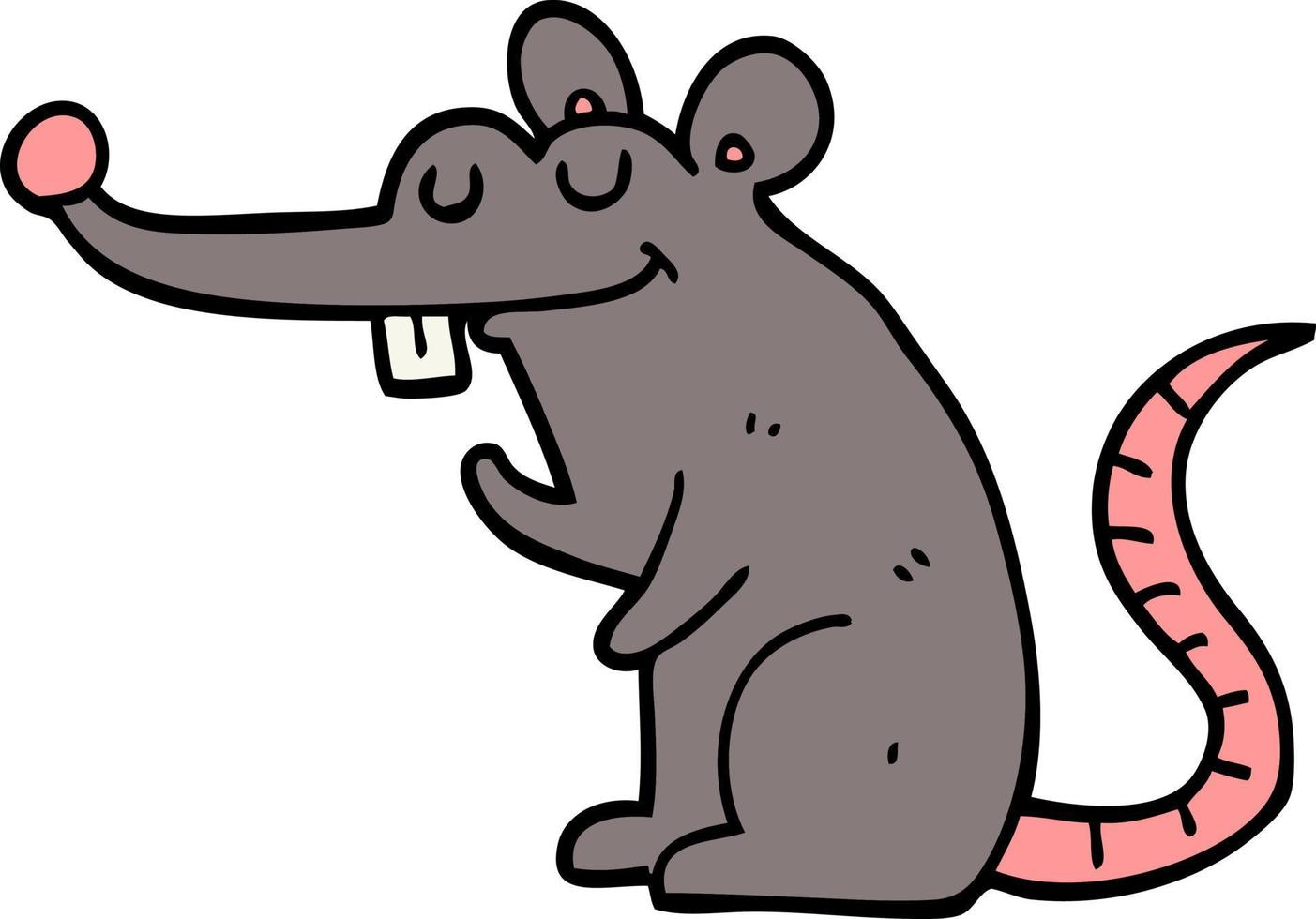 doodle character cartoon rat vector