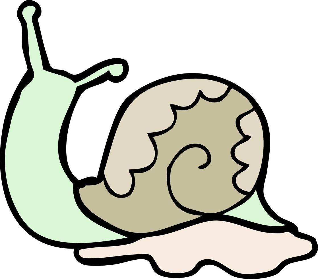 doodle cartoon snail vector