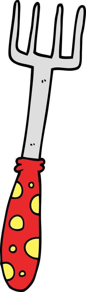 doodle cartoon fork vector