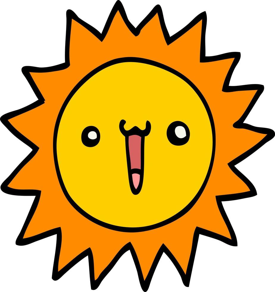 doodle character cartoon sun vector