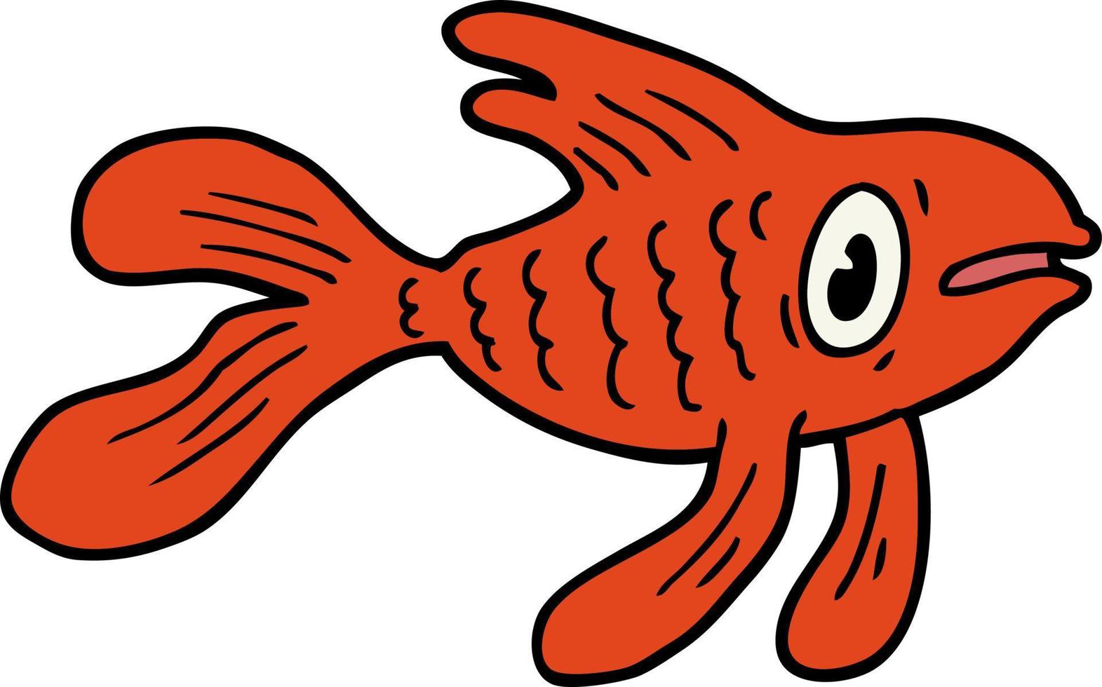 doodle character cartoon fish vector
