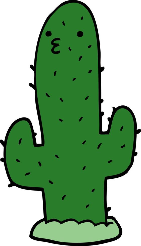 doodle character cartoon cactus vector