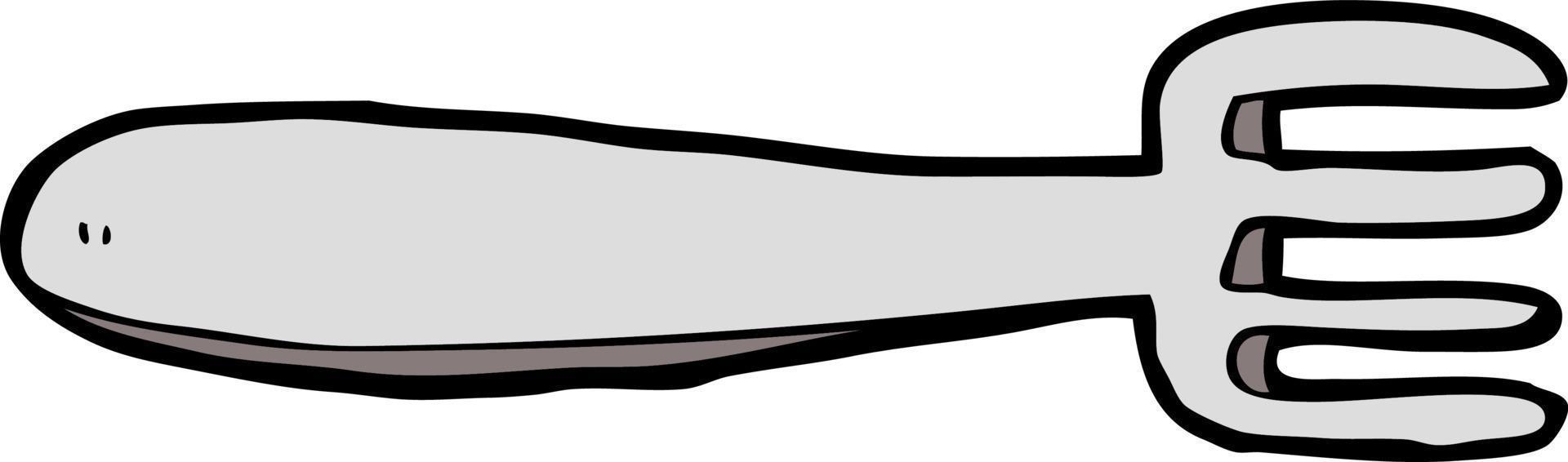 doodle cartoon fork vector