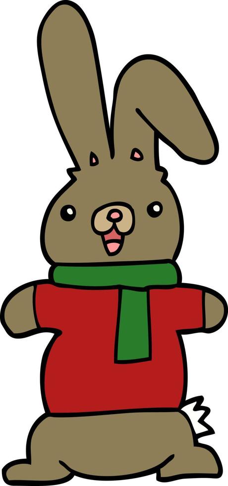 doodle character cartoon rabbit vector