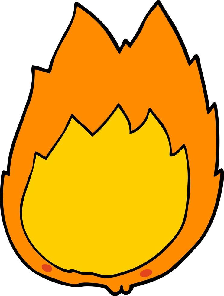 doodle cartoon flames vector